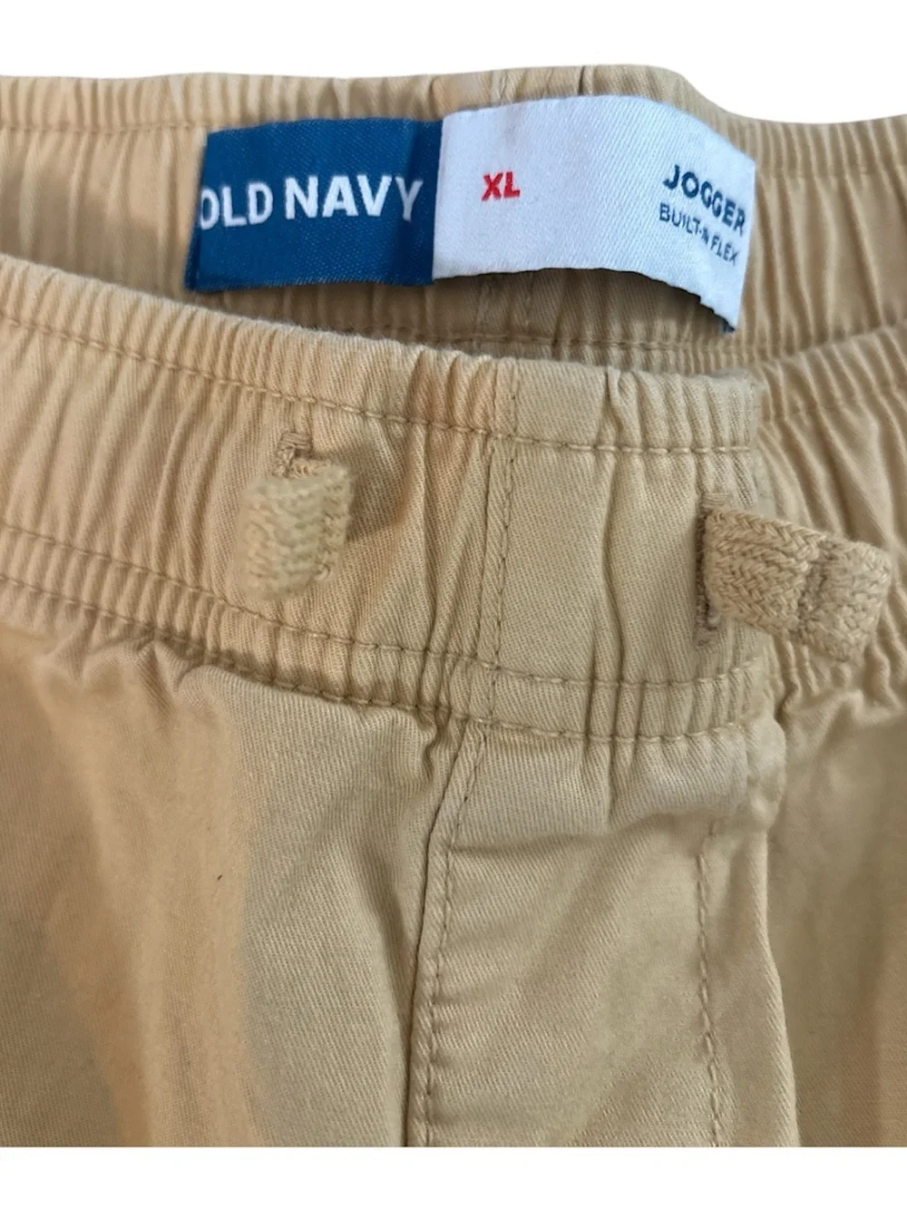 Old Navy Men's Pale Mustard Yellow Elastic-Waist Athletic Shorts - Picture 3 of 3